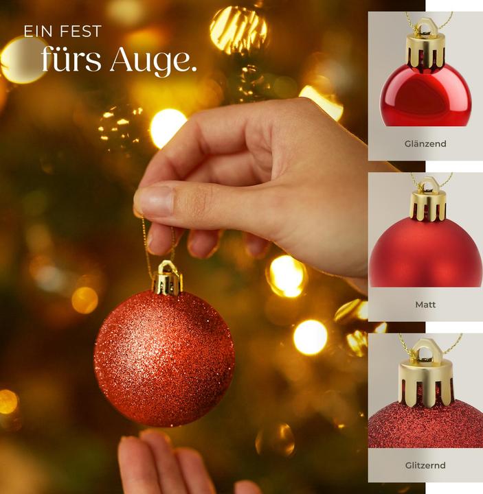 Produktbild tectake Weihnachtskugeln (84 -teilig)