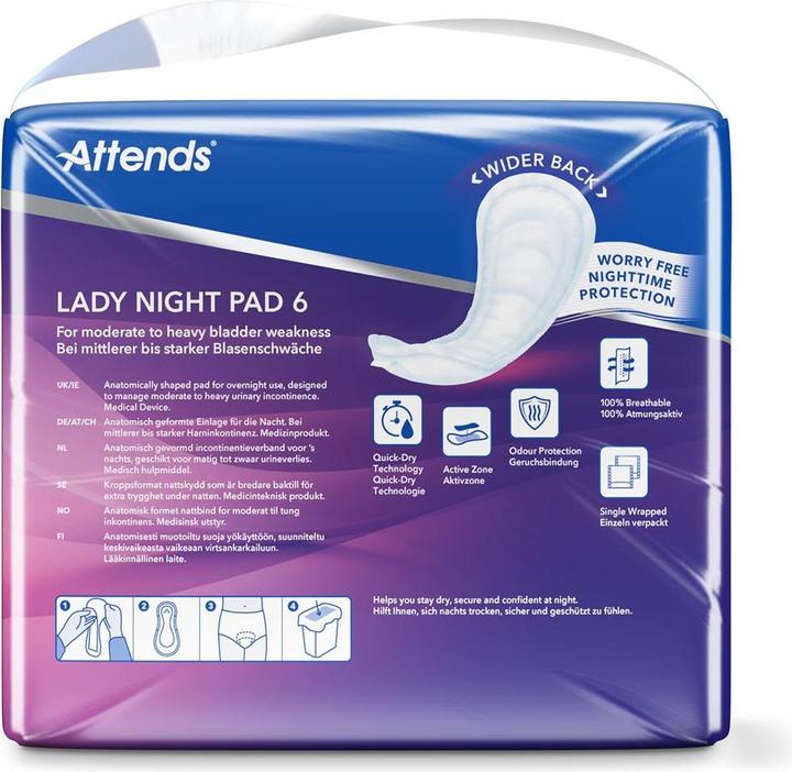 Actual product image Attends Lady Night Pad 6 (30 x)