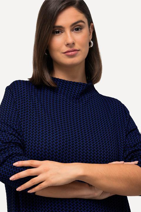 Immagine prodotto Ulla Popken Felpa con texture, colletto alto e maniche lunghe (46, 48)