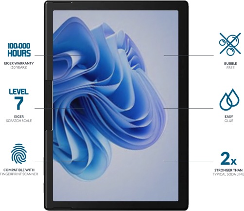 Actual product image Eiger Mountain Glass Clear Tablet (1 Piece, Microsoft Surface Pro 8, Microsoft Surface Pro 9, Microsoft Surface Pro X)