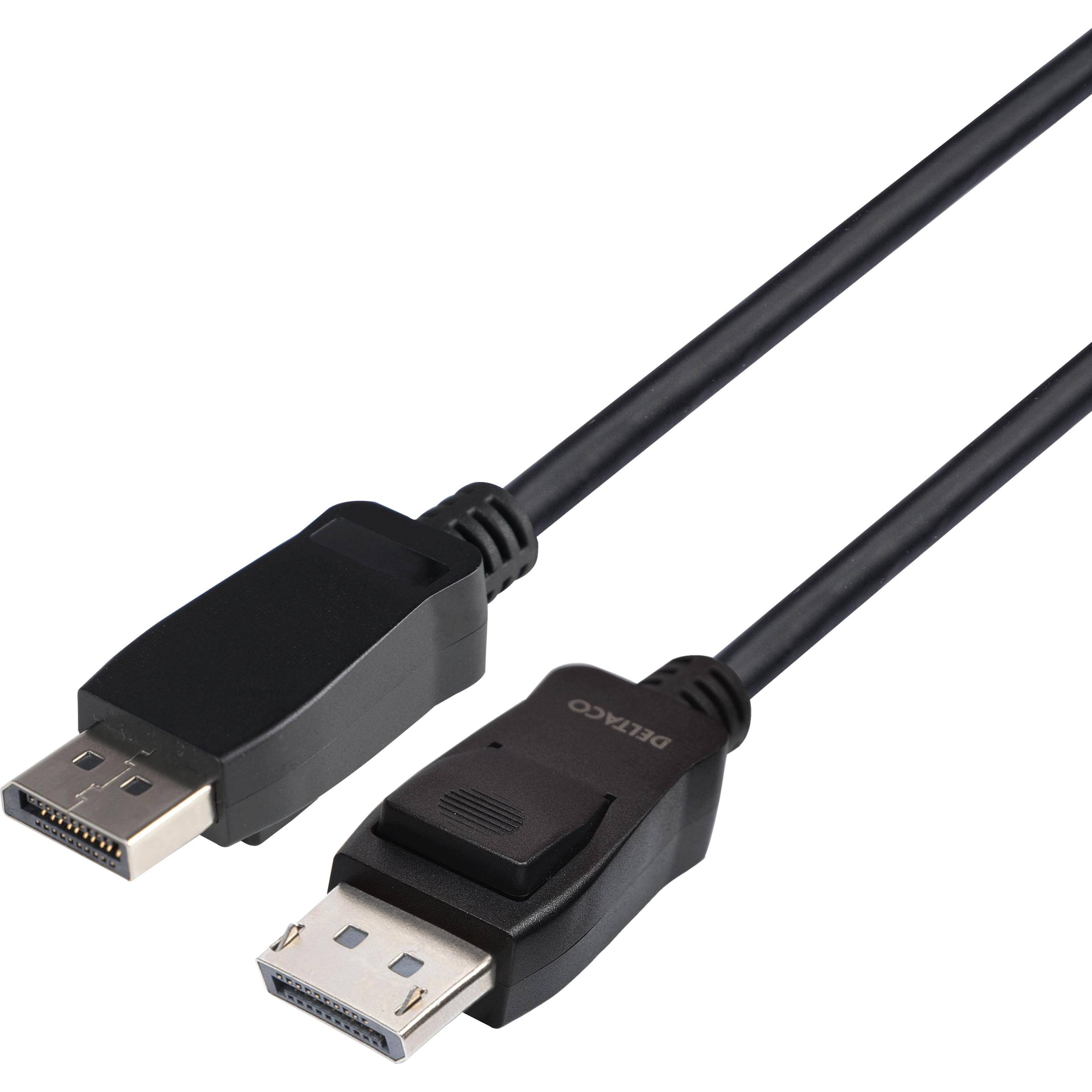 Deltaco DisplayPort cable DP 1.4 8Ka60Hz 2m black (2 m, DisplayPort), Video Kabel