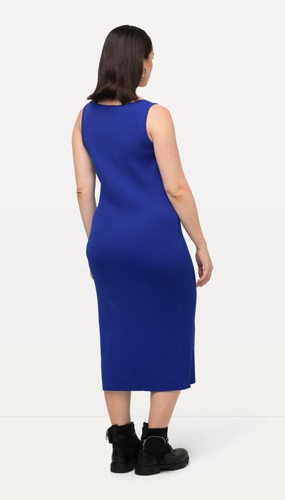 Produktbild Ulla Popken Strickkleid, Rippstrick, Slim, Midilänge, V-Ausschnitt, ärmellos (56)