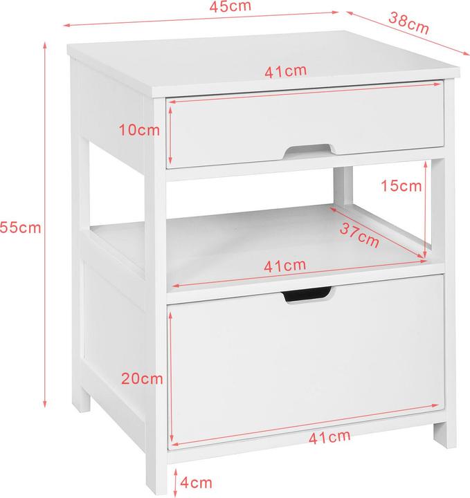Actual product image SoBuy Bedside table (45 x 38 x 55 cm)
