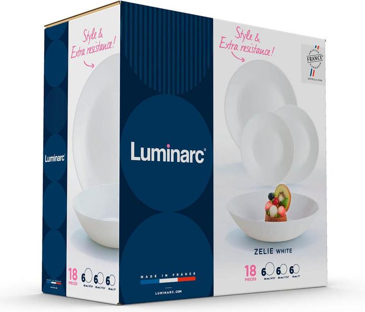 Produktbild Luminarc Arcopal Zelie opaalglas - wit - 18-Delig (L4122) (18 Stück)