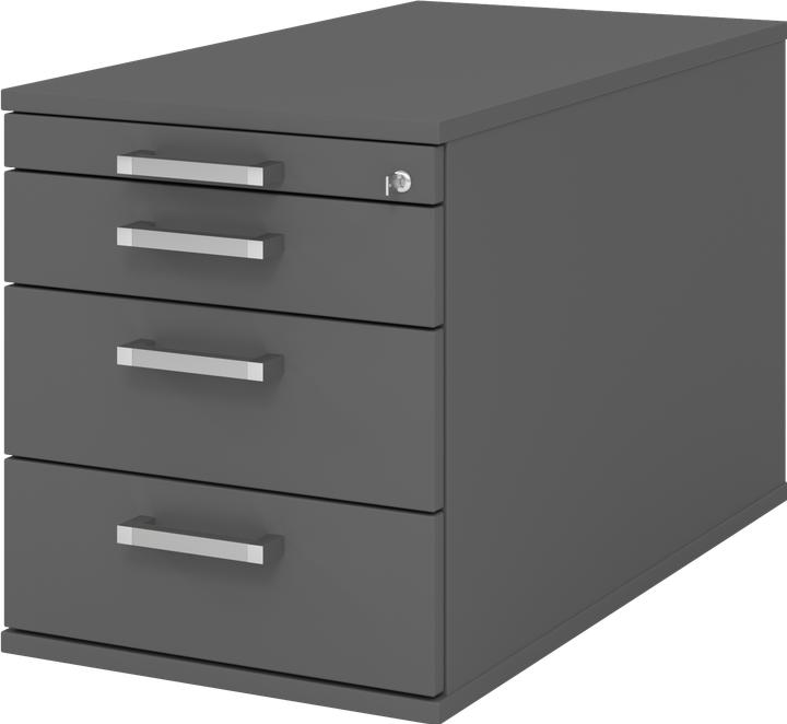 Produktbild Hammerbacher Rollcontainer 80cm,3Schub,Schloss CE Graphit (42.80 x 80 x 51.20 cm)