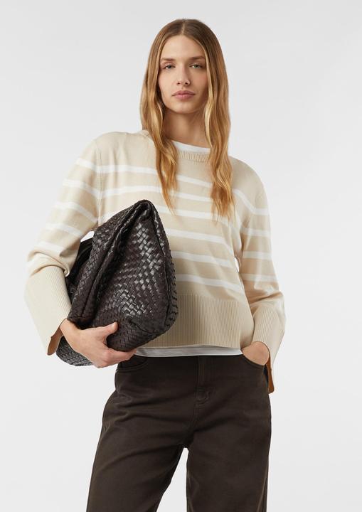 Produktbild Comma Strickpullover Moderner Strickpullover mit Kimono-Ärmeln und platzierten Streifen (40)