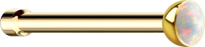 Produktbild Star Piercing Nasenstecker gerade vergoldet mit Opal weiss (ohne Messing, Chirurgenstahl 316L)