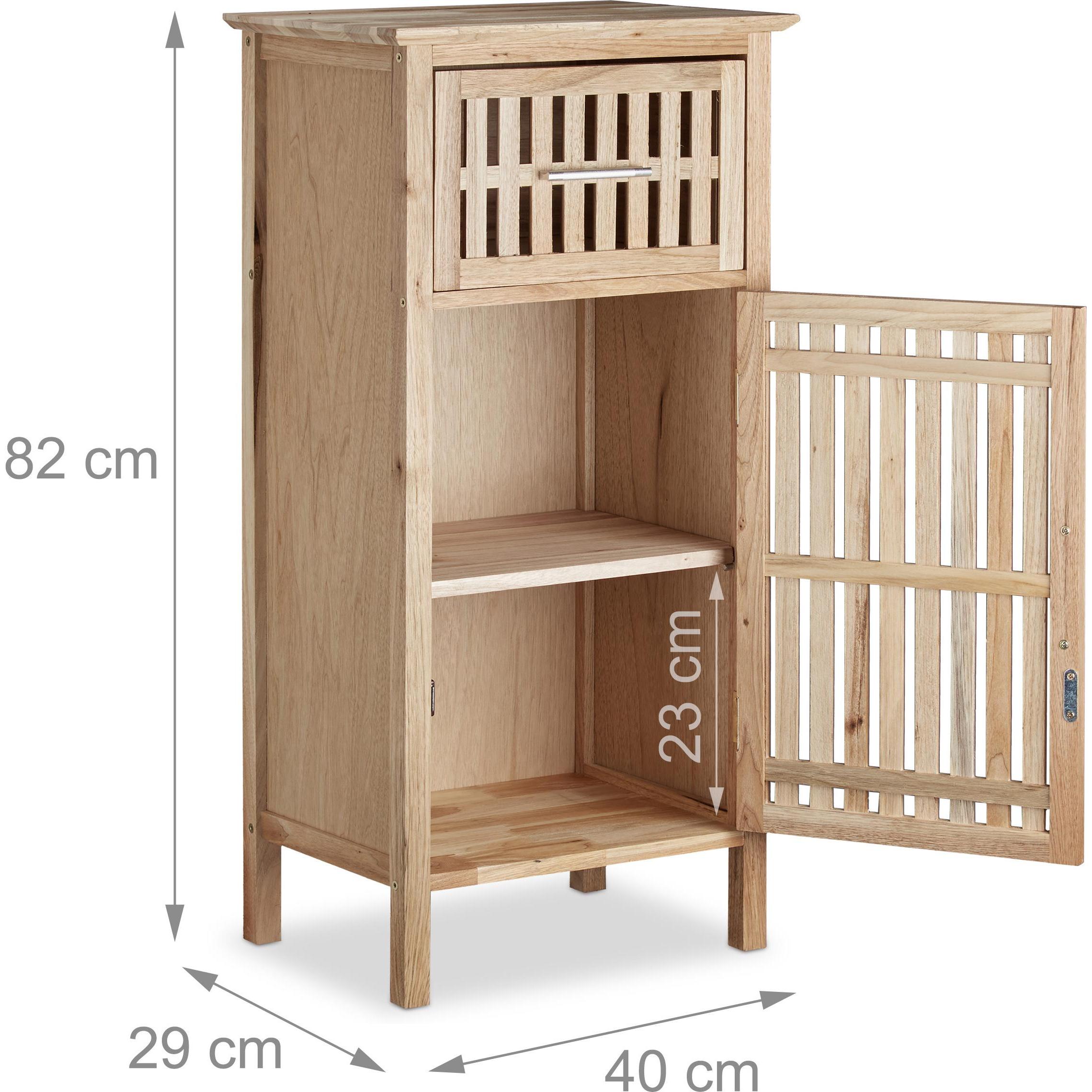 Thumbnail - Relaxdays, Badezimmerschrank, Walnuss (40 x 29 x 82 cm)