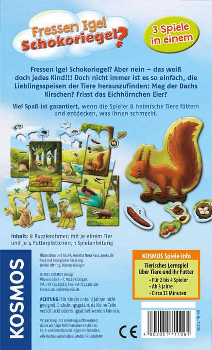 Image du produit Kosmos Les hérissons mangent-ils des barres de chocolat? (Allemand)