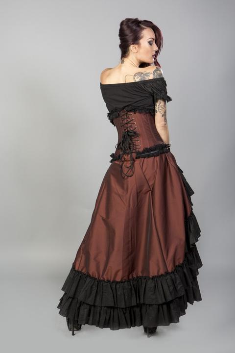 Immagine prodotto Burleska Abito da donna garofano vittoriano, taffetà, marrone (XL)