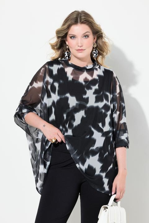 Produktbild Miamoda Mesh-Bluse, oversized, Muster, blickdichtes Top (50, 52)