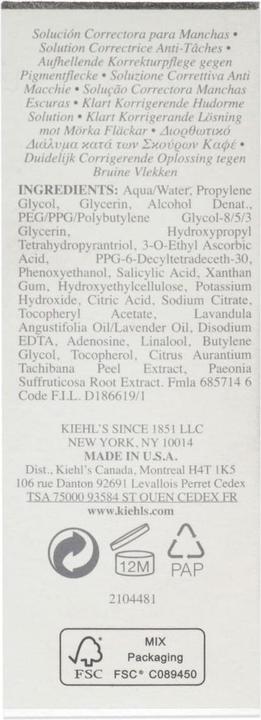 Actual product image Kiehl's Clearly Corrective Dark Spot Solution Serum (50 ml)