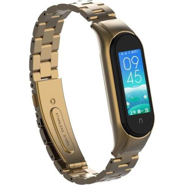 MU Style Metal Series (Edelstahl, Mi Band 5, Mi Band 6), Uhrenarmband, Braun