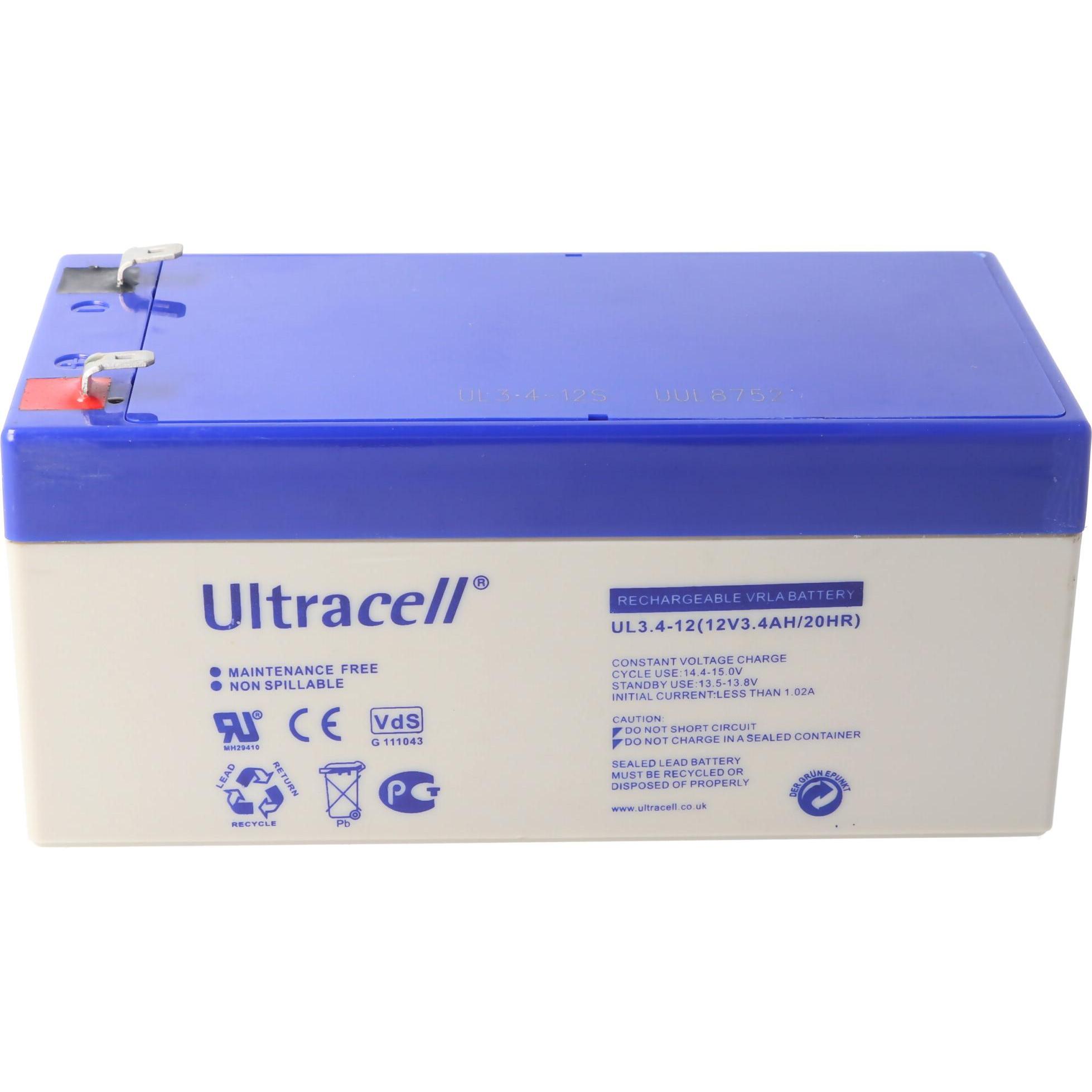 Ultracell, Versorgungsbatterie, UL3.4-12 Blei Akku 12 Volt, 3.4Ah (12 V, 3.40 Ah)