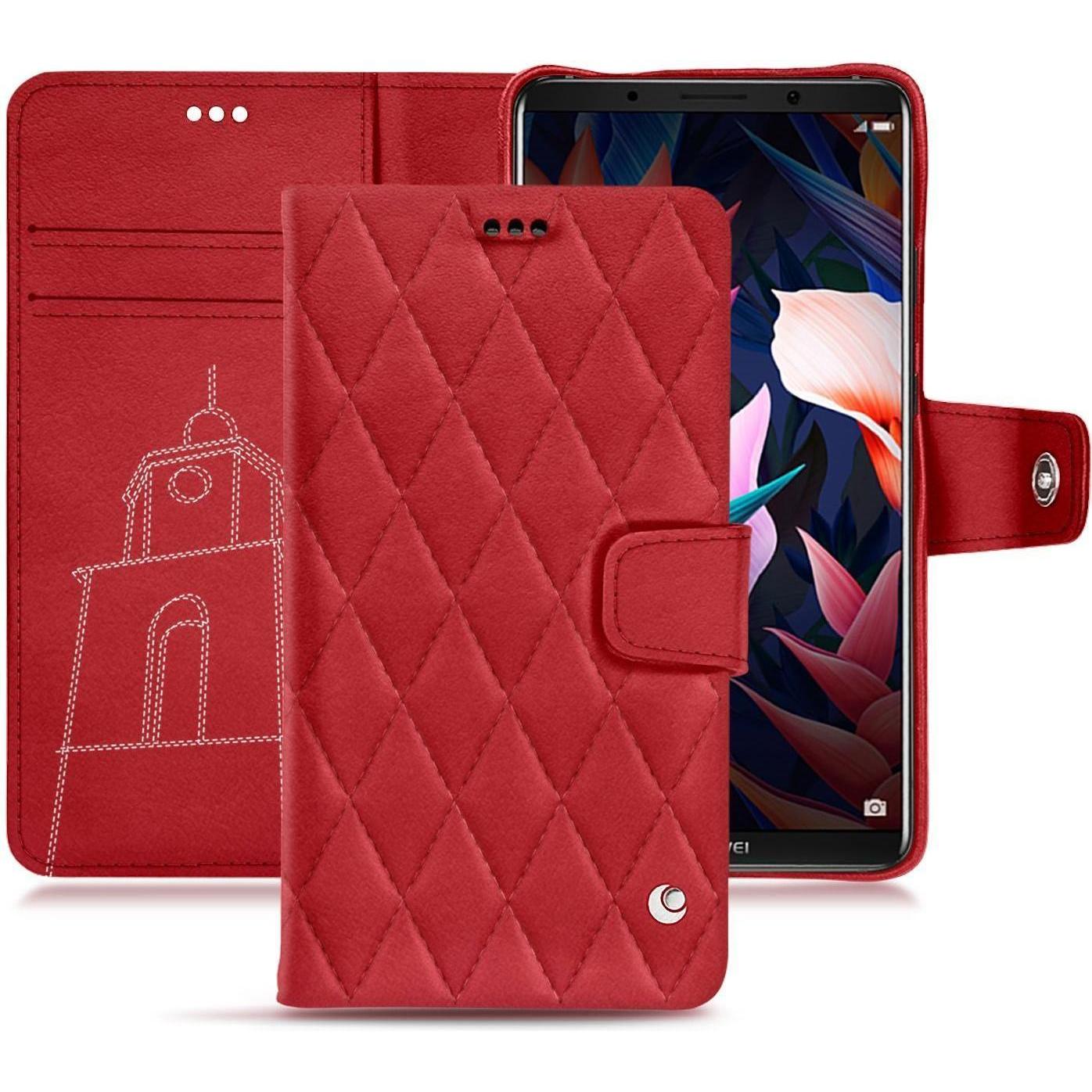 Noreve Lederschutzhülle Wallet (Huawei Mate 10 Pro), Smartphone Hülle, Rot