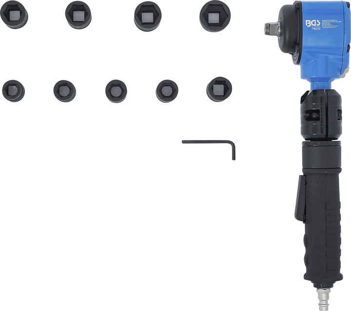 Actual product image BGS Compressed air impact wrench | angled & power socket spanner set | 12.5 mm (1/2") | 650 Nm |