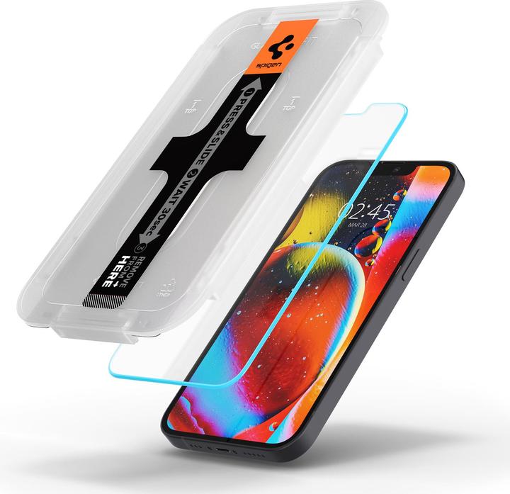 Image du produit Spigen EZ FIT Protecteur d'écran en verre trempé avec cadre de montage Apple iPhone 13 Mini 2pack (2 pièce(s), Apple iPhone 13 mini)
