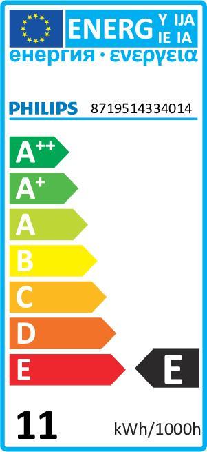 Energy Label Philips Professional Lamp MASTER VLE LEDBulb D 4-25W E27 A60 GOLD SP G (E27, 250 lm, 1 x)