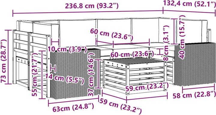 Produktbild vidaXL Outdoor-Sofa