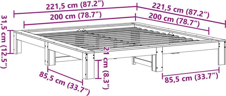 Image du produit vidaXL Bettgestell (200 x 200 cm)