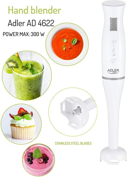 Produktbild Adler AD 4622 Hand blender, Power 200W, White