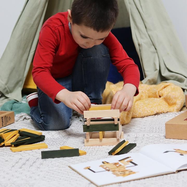 Image du produit Kapla Color olive-jaune avec livre