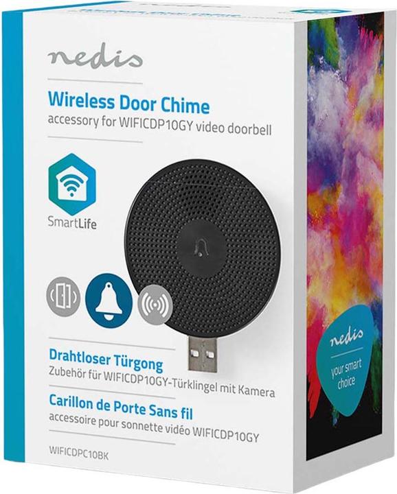 Image du produit Nedis WIFICDPC10BK Kit de sonnette de porte Noir (Sans fil)