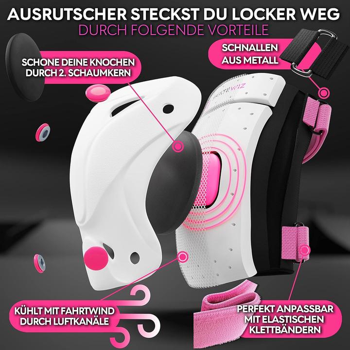 Actual product image Skatewiz Kinder Protektoren Set (XS, Wrist protectors, Elbow protectors, Knee pad, 6 pieces)