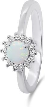 Image du produit Brilio Silver - Belle bague en argent avec opale et zircons RI056W - Circuit : 50 mm (50)