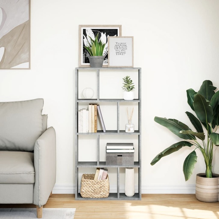 Actual product image VidaXL Bookcase Room divider Standing shelf File shelf Office shelf Shelf Concrete grey (60 x 20 x 120 cm)