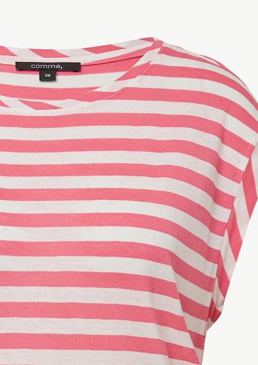 Produktbild Comma T-Shirt Gestreiftes T-Shirt aus Leinenmix im Relaxed Fit (36)