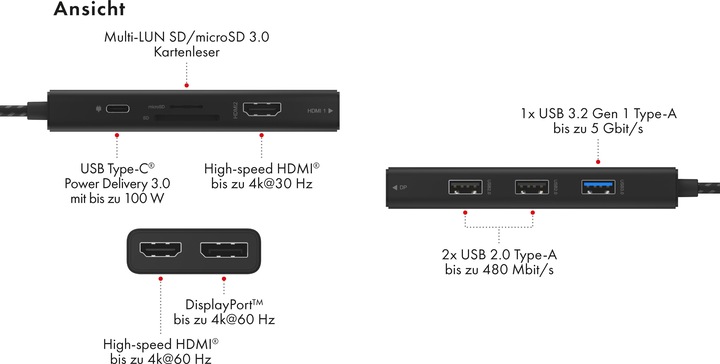 Produktbild Icy Box IB-DK4011-CPD (USB-C, 9 Ports)