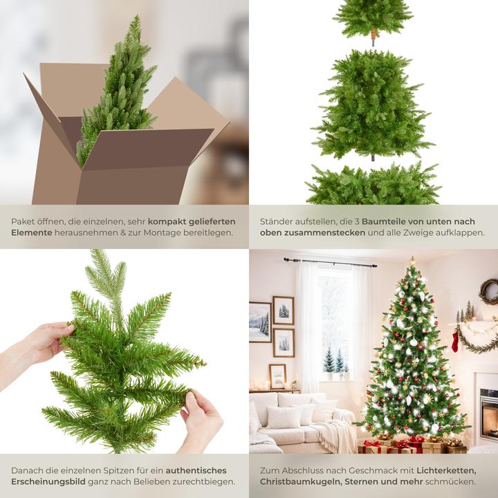 Produktbild tectake Künstlicher Weihnachtsbaum Cupid, Spritzgussnadeln (220 cm)