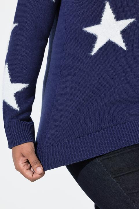 Produktbild Ulla Popken Pullover, Glitzersterne, Rundhals, Raglan-Langarm (50, 52)