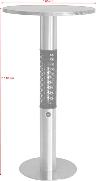 Produktbild Jet-Line Tisch mit Heizfunktion Capella Edelstahl Heizstrahler 1500 W