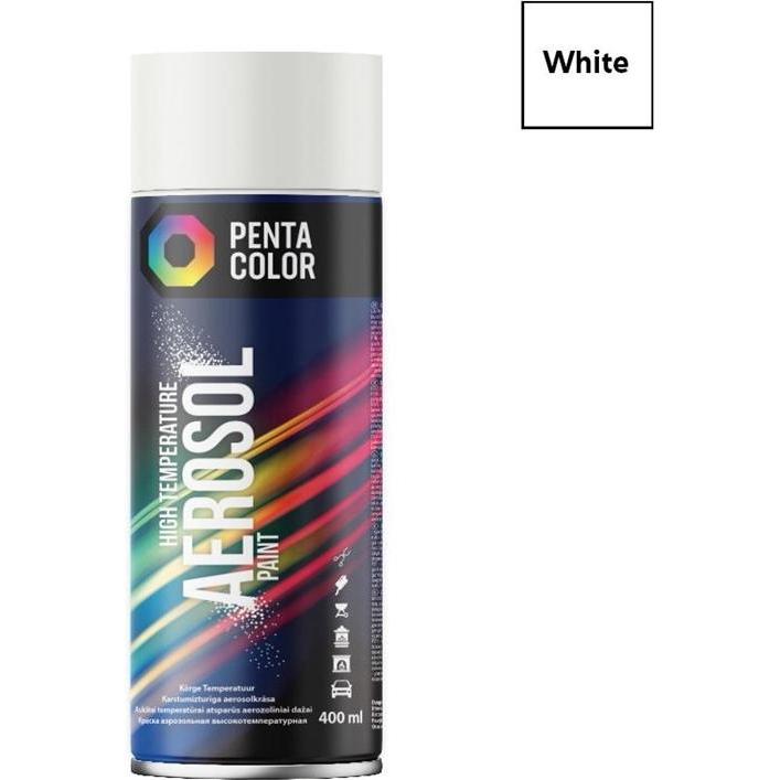 Pentacolor, Kleuren + verf voor doe-het-zelvers, Verf Aeros Penta High Temp Wit 400ml (400 ml)