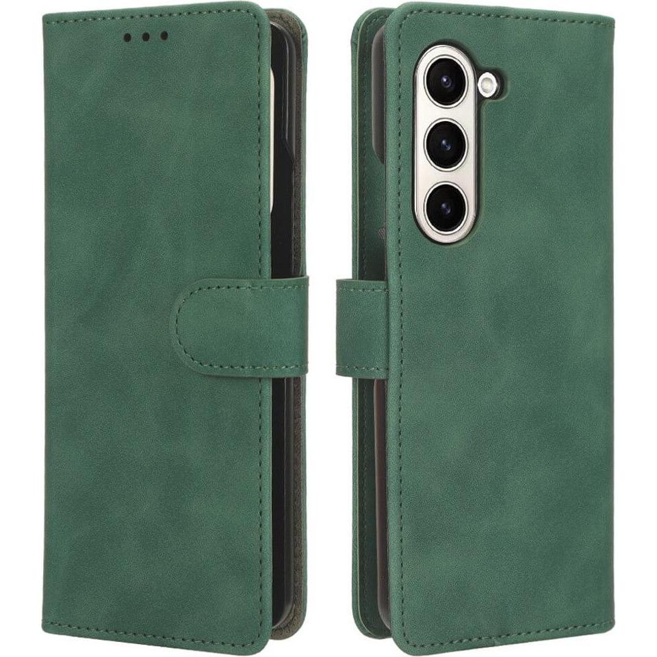 Cover-Discount Galaxy Z Fold5 - Leder Etui Hülle grün (Samsung Galaxy Z Fold5), Smartphone Hülle, Grün