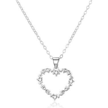 Beneto, Halsschmuck, Romantic silver necklace with zircons AGS1239 / 47 (L)