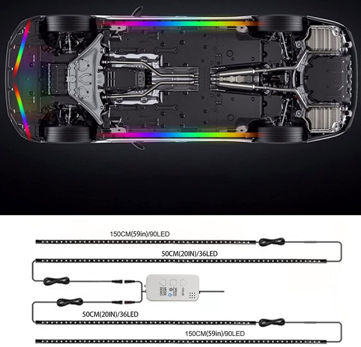 Image du produit ConBlom Lumière au néon sous le plancher de la voiture