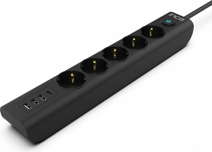 Inca Socket strip IPW-44TU 5 sockets, 3 USB-A+1 type-C, 1.5m (5x, USB-A, USB-C, 1.50 m)