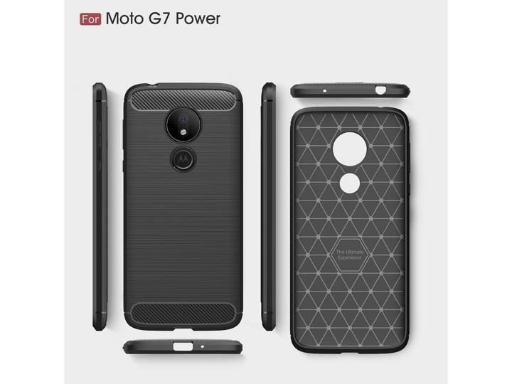 Produktbild Screenguard Motorola Moto G7 Power Hülle Carbon Brushed Soft TPU (Motorola Moto G7 Power)