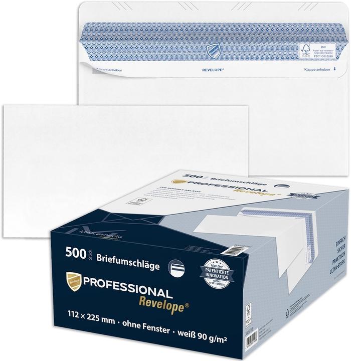 Magni Revelope Professional Briefhüllen 112 x 225 mm selbstklebend Offset weiss 90 g/m² (FSC), 30051799 (500 x)