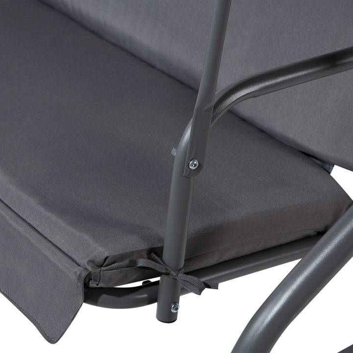 Actual product image Beliani Hollywood Swing Sun Canopy Dark Grey CHAPLIN