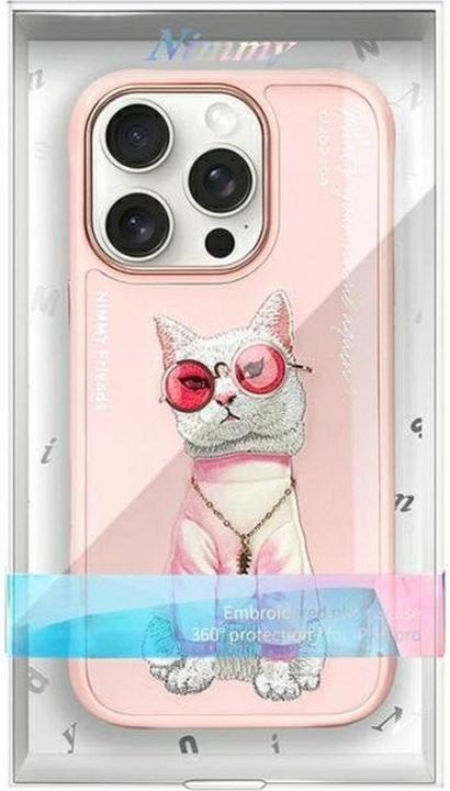 Actual product image Nimmy case iPhone 16 Pro Max 6.9" pink Glasses Cool Cat (Apple iPhone 16 Pro Max)