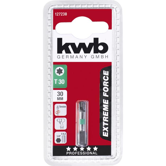 Thumbnail - kwb, Bits, 127230 Sechskant-Bit T 30 Stahl 1 St. (T 30)