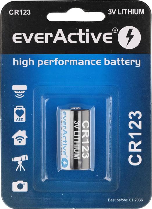 Everactive CR123 1BL 1500mAh Lithiumbatterie (1 Stk., RCR123A, 1500 mAh)