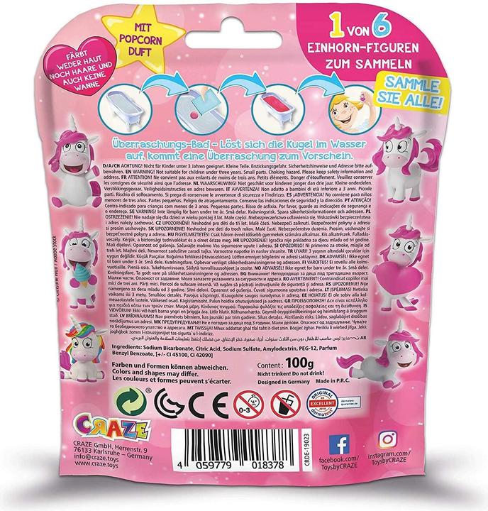 Image du produit Craze Balle de bain Inkee : Avec surprise - Licorne (Bombe de bain, 100 g)