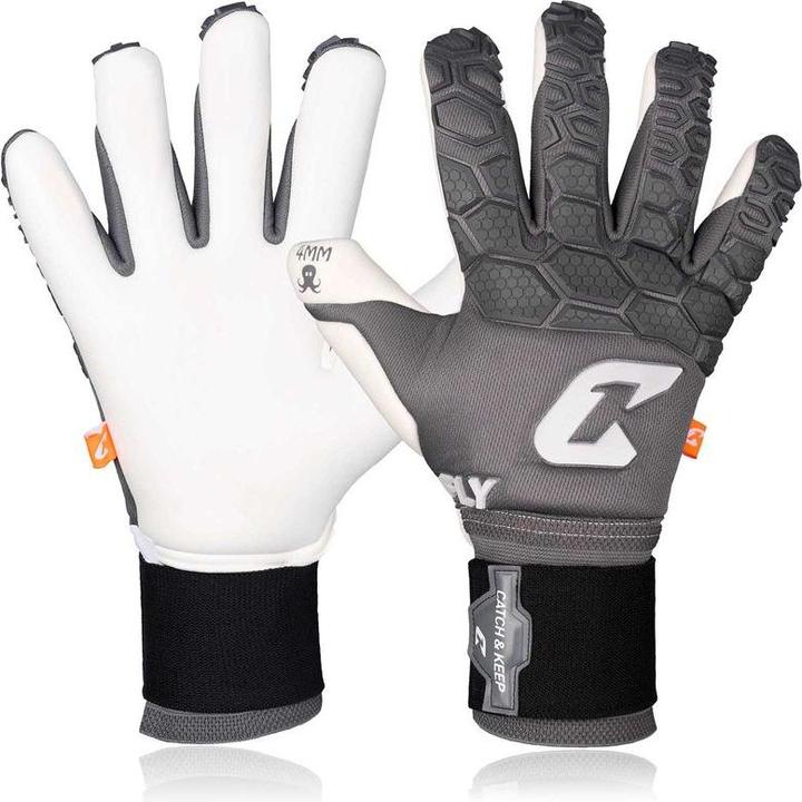 Produktbild Catch & Keep Fussballhandschuhe Fly Grey Soul Gr. 10 Grau Torwart Keeper Goalie Handschuhe (10)
