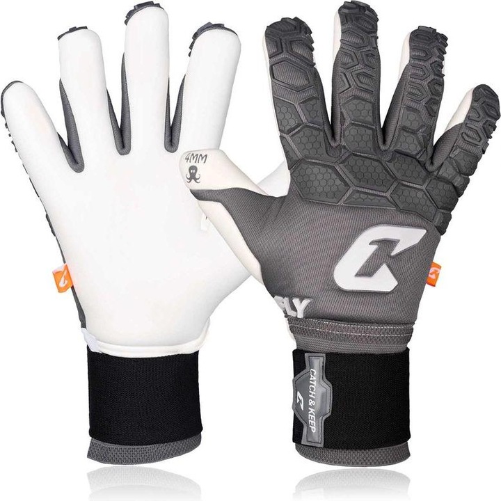 Produktbild Catch & Keep Fussballhandschuhe Fly Grey Soul Gr. 9 Grau Torwart Keeper Goalie Handschuhe (9)