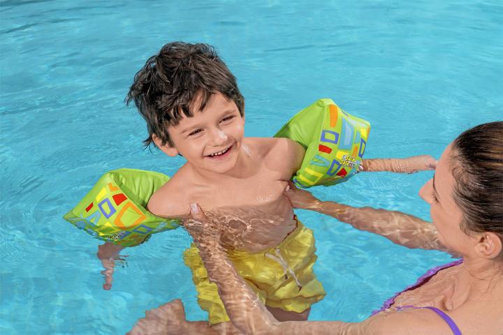 Actual product image Bestway Swim Safe ABC AquaStar Fabric Inflatable Wristband Floaties M/L, Swim armbands, Boy/Girl, Fabr